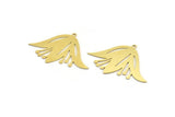 Brass Tulip Charm, 6 Raw Brass Tulip Charms With 1 Loop, Pendant Charms (37x26x0.60mm) A3409
