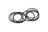 Black Circle Connector, 15 Oxidized Brass Black Circle Connectors (25x1mm) Bs-1108 S235