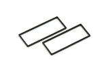 Black Rectangle Ring, 12 Oxidized Black Brass Open Rectangle Connectors (14x34x1mm) A4123 S1205