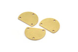 D Shaped Charm, 12 Raw Brass D Shaped Charms With 3 Holes, Connectors, Pendants, Brass Stamping Tag (12x16x0.80mm) A4597