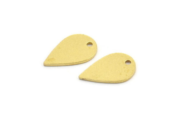 Pirinç Damla Tılsımı, 1 Delikli 24 Ham Pirinç Damla Tılsımı, Küpeler, Bulgular (14x9x0,80 mm) A4323