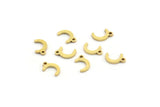 Crescent Moon Charm, 250 Raw Brass Tiny Crescent Moon Charms With 1 Loop, Earrings, Findings (7x4x0.80mm) D0752