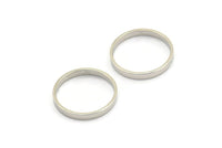 Silver Circle Connector, 24 Silver Tone Circle Connectors, Rings, Findings (17.5x2mm) BS 2421