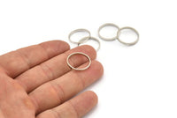 Silver Circle Connector, 24 Silver Tone Circle Connectors, Rings, Findings (17.5x2mm) BS 2421