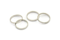 Silver Circle Connector, 24 Silver Tone Circle Connectors, Rings, Findings (17.5x2mm) BS 2421