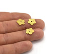 Brass Filigree Flower, 50 Raw Brass Filigree Flower Connectors, Charms (12x11mm) A0490