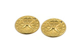 Pirinç Pusula Tılsımı, 1 Delikli 24 Ham Pirinç Pusula Tılsımı, Küpeler, Kolye Uçları, Bulgular (25x2mm) D1071