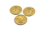 Pirinç Pusula Tılsımı, 1 Delikli 24 Ham Pirinç Pusula Tılsımı, Küpeler, Kolye Uçları, Bulgular (25x2mm) D1071