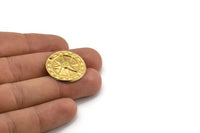 Pirinç Pusula Tılsımı, 1 Delikli 24 Ham Pirinç Pusula Tılsımı, Küpeler, Kolye Uçları, Bulgular (25x2mm) D1071