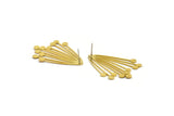 Earring Studs, 2 Raw Brass - Irregular Shaped Stud Earrings - Brass Earrings - Earrings (44x33x0.80mm) A4329