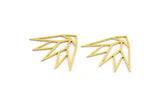 Brass Flower Charm, 24 Raw Brass Origami Shaped Lotus Flower Charms With 1 Hole, Findings (20x24x0.60mm) A4337