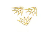 Brass Flower Charm, 24 Raw Brass Origami Shaped Lotus Flower Charms With 1 Hole, Findings (20x24x0.60mm) A4337
