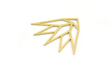 Brass Flower Charm, 12 Raw Brass Origami Shaped Lotus Flower Charms With 1 Hole, Findings (25x30.5x0.60mm) A4339