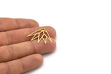 Brass Flower Charm, 12 Raw Brass Origami Shaped Lotus Flower Charms With 1 Hole, Findings (25x30.5x0.60mm) A4339