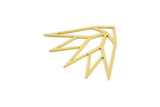 Brass Flower Charm, 8 Raw Brass Origami Shaped Lotus Flower Charms With 1 Hole, Findings (30x36.5x0.60mm) A4338