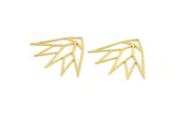 Brass Flower Charm, 8 Raw Brass Origami Shaped Lotus Flower Charms With 1 Hole, Findings (30x36.5x0.60mm) A4338