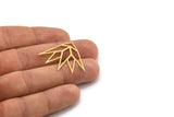 Brass Flower Charm, 8 Raw Brass Origami Shaped Lotus Flower Charms With 1 Hole, Findings (30x36.5x0.60mm) A4338