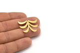 Brass Leaf Charm, 6 Raw Brass Leaf Charms With 1 Hole, Findings (24x29.5x0.60mm) A4335