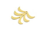 Brass Leaf Charm, 10 Raw Brass Leaf Charms With 1 Hole, Findings (20x24.5x0.60mm) A4334
