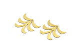 Brass Leaf Charm, 24 Raw Brass Leaf Charms With 1 Hole, Findings (16x19.5x0.60mm) A4333