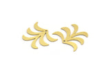 Brass Leaf Charm, 24 Raw Brass Leaf Charms With 1 Hole, Findings (16x19.5x0.60mm) A4333