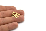 Brass Leaf Charm, 24 Raw Brass Leaf Charms With 1 Hole, Findings (16x19.5x0.60mm) A4333