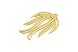Brass Leaf Charm, 8 Raw Brass Leaf Charms With 1 Loop, Findings (32x22x0.60mm) A4331