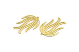 Brass Leaf Charm, 8 Raw Brass Leaf Charms With 1 Loop, Findings (32x22x0.60mm) A4331