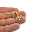 Brass Leaf Charm, 8 Raw Brass Leaf Charms With 1 Loop, Findings (32x22x0.60mm) A4331