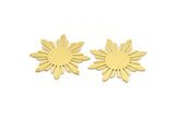 Brass Sun Blank, 6 Raw Brass Sun Shaped Blanks, Findings (28x26x0.60mm) A4347