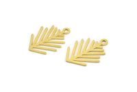 Brass Leaf Charm, 24 Raw Brass Leaf Charms With 1 Loop, Findings (18x13.5x0.60mm) A4348