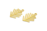 Brass Leaf Charm, 24 Raw Brass Leaf Charms With 1 Loop, Findings (18x13.5x0.60mm) A4348