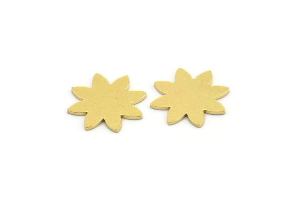 Brass Flower Blank, 24 Raw Brass Flower Shaped Blanks (11.5x12.5x0.60mm) A4359