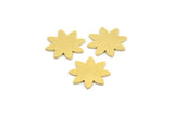 Brass Flower Blank, 24 Raw Brass Flower Shaped Blanks (11.5x12.5x0.60mm) A4359