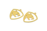 Brass Leopard Charm, 12 Raw Brass Leopard Charms With 1 Loop (24x20x0.60mm) A4351