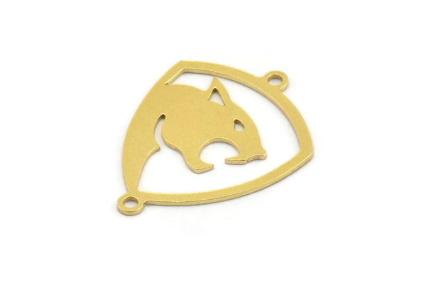 Pirinç Leopar Tılsımı, 2 Döngülü 12 Ham Pirinç Leopar Tılsımı, Bağlantı Parçaları (26x20x0,60 mm) A4352