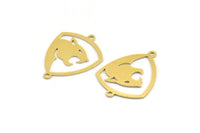 Pirinç Leopar Tılsımı, 2 Döngülü 12 Ham Pirinç Leopar Tılsımı, Bağlantı Parçaları (26x20x0,60 mm) A4352