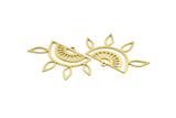 Brass Sun Charm, 12 Raw Brass Ethnic Sun Charms With 1 Loop, Charm Pendants (24x39x0.60mm) A4366