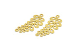 Brass Leaf Charm, 10 Raw Brass Branch Charms With 1 Loop, Charm Pendants (32x14x0.60mm) A4356