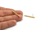 Brass Stick Earring, 8 Raw Brass Stick Stud Earrings With 1 Hole (2x30mm) BS 1780 A0674