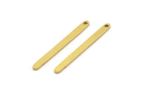 Pirinç Çubuk Charm, 1 Delikli 24 Ham Pirinç Kolye Çubuğu, Bulgular, Küpeler (32x2,5x1 mm) A4618
