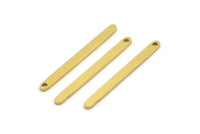 Pirinç Çubuk Charm, 1 Delikli 24 Ham Pirinç Kolye Çubuğu, Bulgular, Küpeler (32x2,5x1 mm) A4618