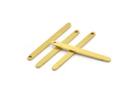 Pirinç Çubuk Charm, 1 Delikli 24 Ham Pirinç Kolye Çubuğu, Bulgular, Küpeler (32x2,5x1 mm) A4618
