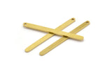 Brass Stick Charm, 12 Raw Brass Necklace Bars With 1 Hole, Findings, Earrings (39x3x1mm) A4616