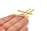Brass Stick Charm, 12 Raw Brass Necklace Bars With 1 Hole, Findings, Earrings (39x3x1mm) A4616