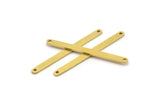 Brass Stick Charm, 12 Raw Brass Necklace Bars With 2 Holes, Findings, Earrings (39x3x1mm) A4617