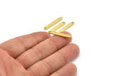 Brass Stick Charm, 24 Raw Brass Necklace Bars With 1 Hole, Findings, Earrings (26x4x1mm) A4615