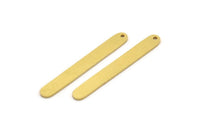 Brass Stick Charm, 8 Raw Brass Necklace Bars With 1 Hole, Findings, Earrings (42x5x1mm) A4614