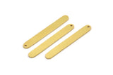 Brass Stick Charm, 8 Raw Brass Necklace Bars With 1 Hole, Findings, Earrings (42x5x1mm) A4614