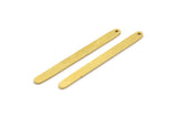 Brass Stick Charm, 10 Raw Brass Necklace Bars With 1 Hole, Findings, Earrings (48x4x1mm) A4610